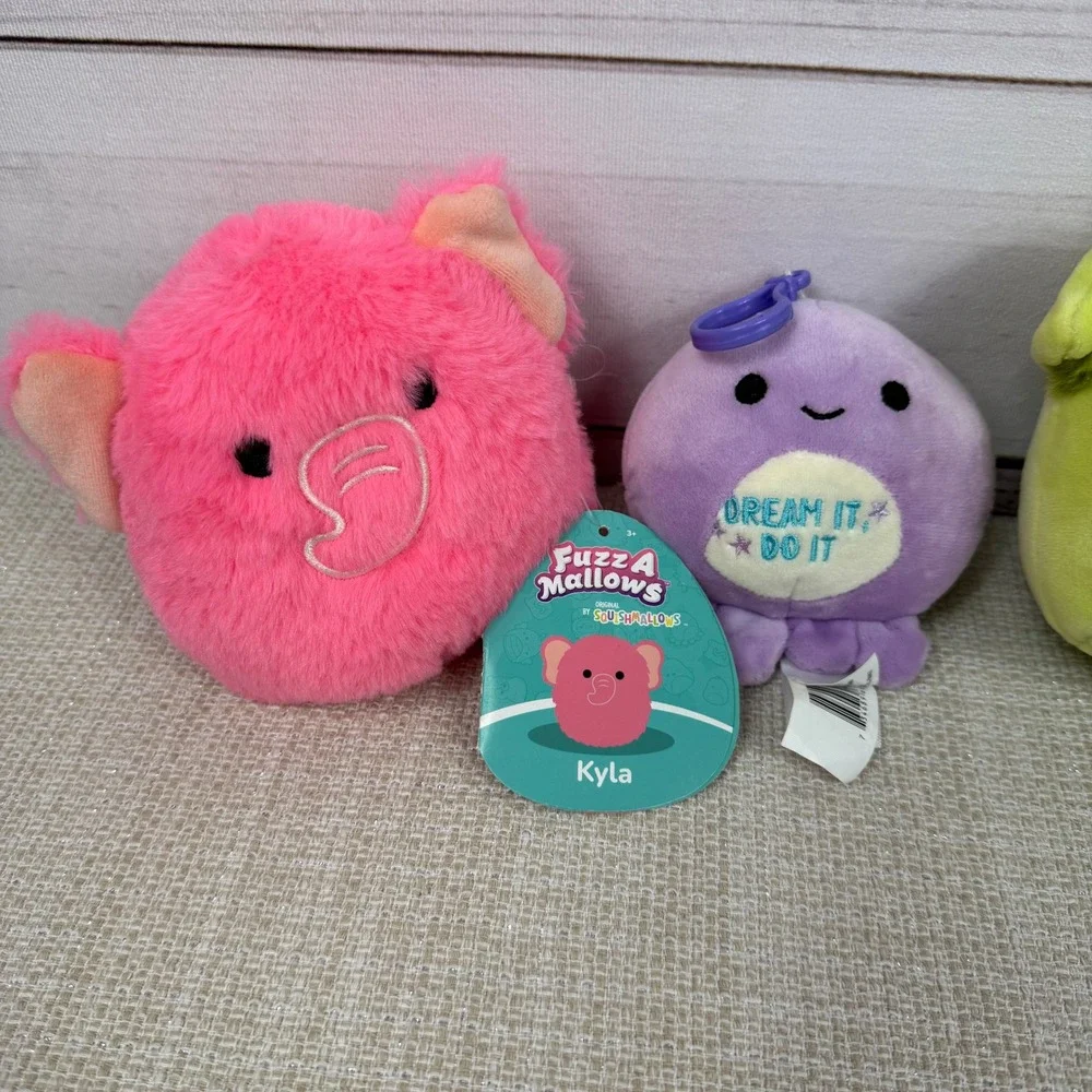 Lot of 4 Squishmallows Plushies FuzzAMallows‎ Kyla Farhad Watermelon Octopus - Picture 2 of 5